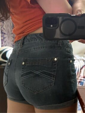 Low-Rise Vintage Denim Jean Shorts